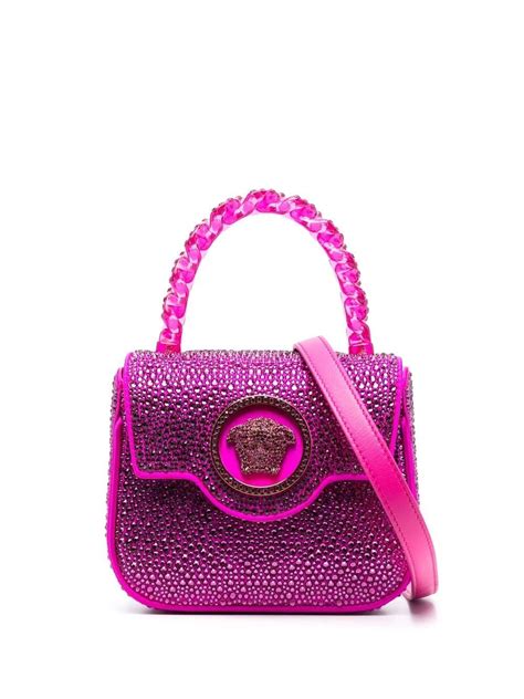 pink crystal versace bag.